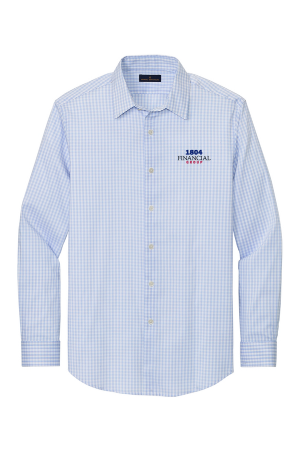 1804: ADULT Brooks Brothers Tech Stretch Patterned Shirt (Embroidered)