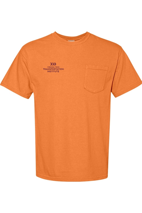 VTTI Chevron with VT Sleeve Logo: ADULT Comfort Colors Ringspun Pocket Tee (Embroidered)