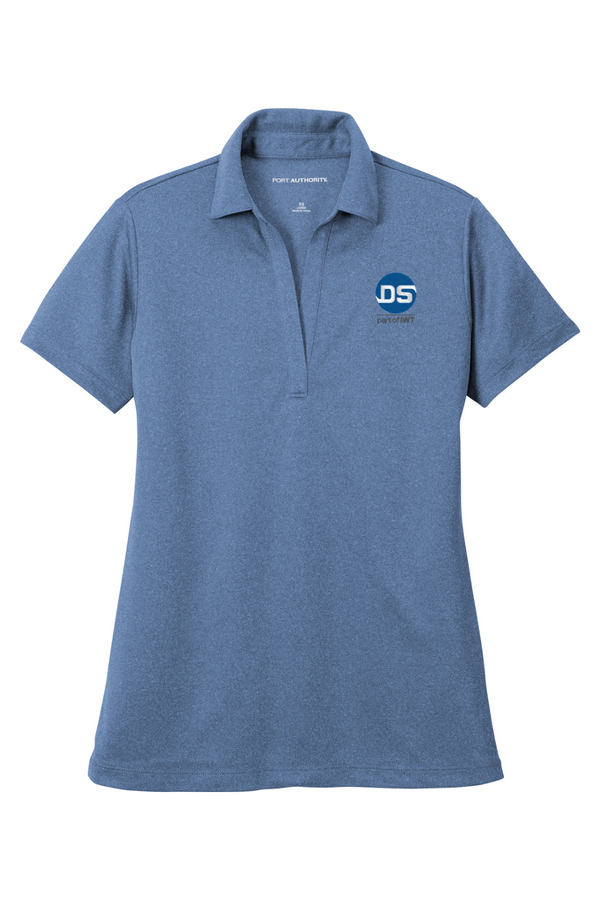 DS/IWT: LADIES Heathered Performance Polo (Embroidered)