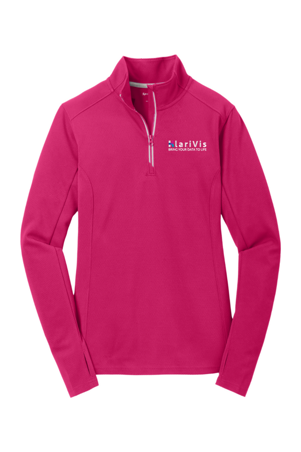 KlariVis: LADIES Sport-Wick Textured 1/4-Zip Pullover (Embroidered)