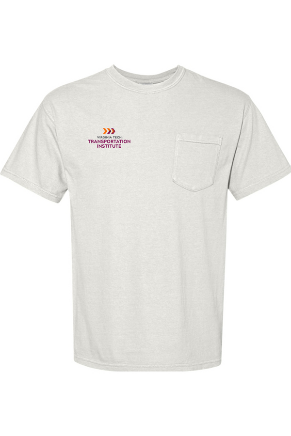 VTTI Chevron with VT Sleeve Logo: ADULT Comfort Colors Ringspun Pocket Tee (Embroidered)