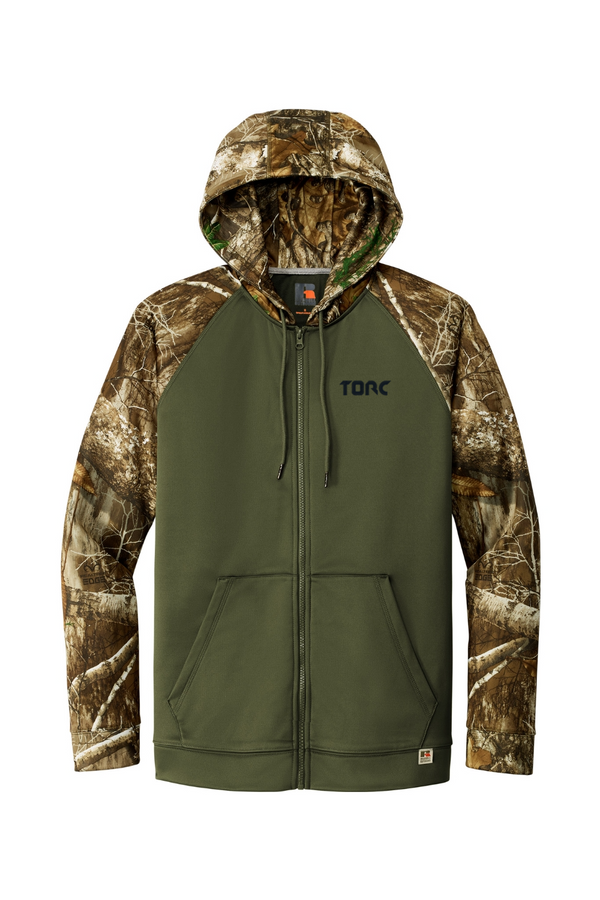 Torc: Russell ADULT Outdoors Realtree Performance Colorblock Full-Zip Hoodie (Embroidered)