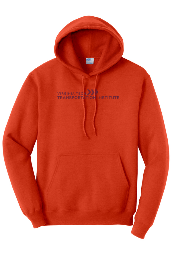 VTTI Chevron with VT Sleeve Logo: ADULT Heavy Hooded Sweatshirt (FullFront Embroidery)