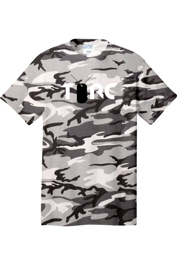 Torc Vet: ADULT Classic Cotton Camo Tee (USA FLAG on right Sleeve)