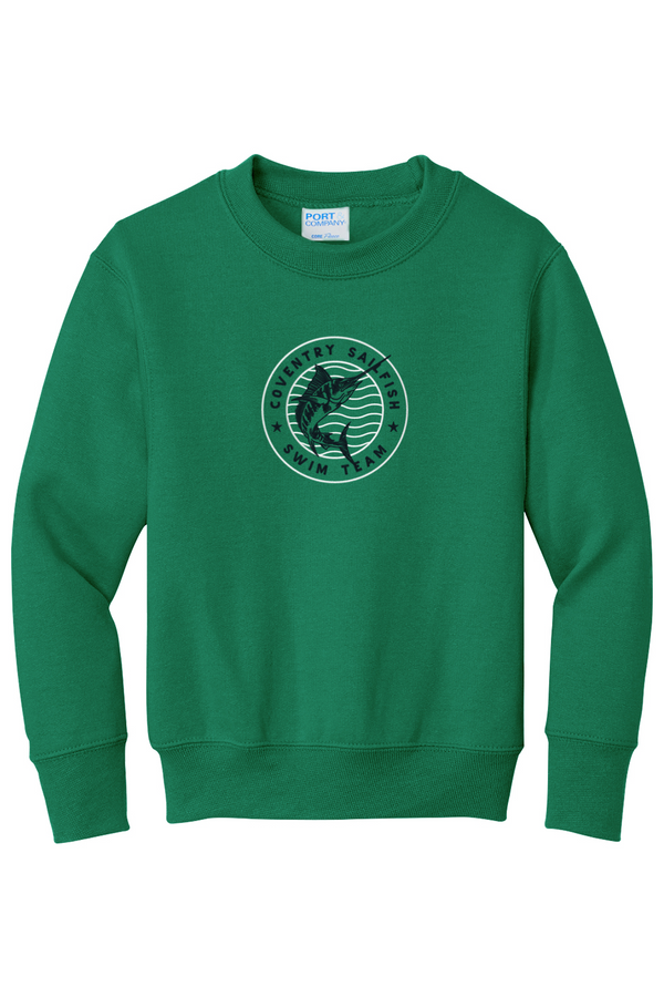 Coventry Sailfish: YOUTH Fleece Crewneck Sweatshirt (FullFront Embroidery)
