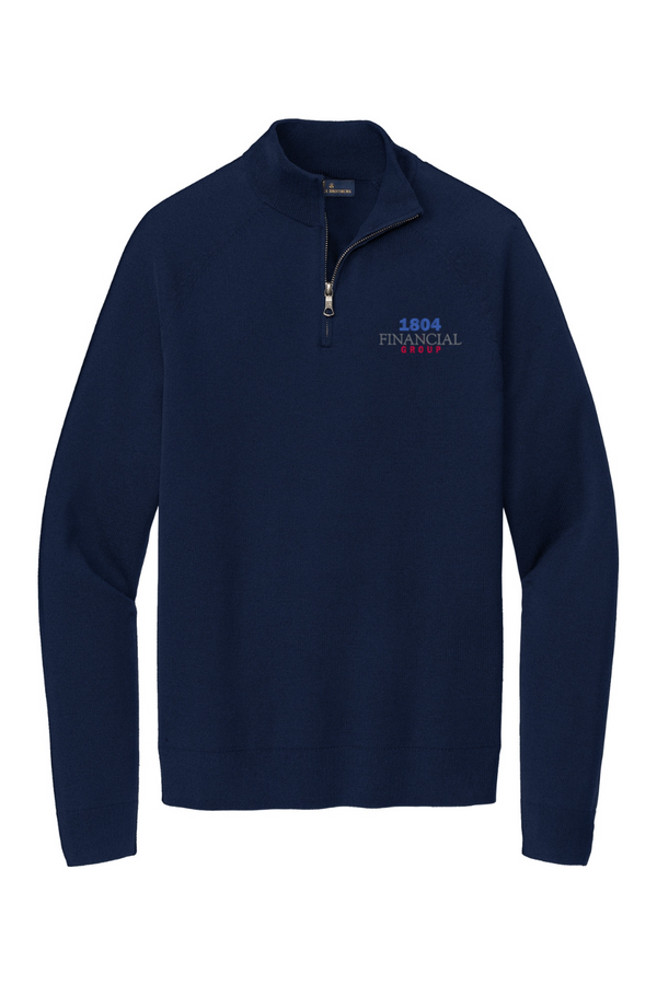 1804: Brooks Brothers Cotton Stretch 1/4-Zip Sweater