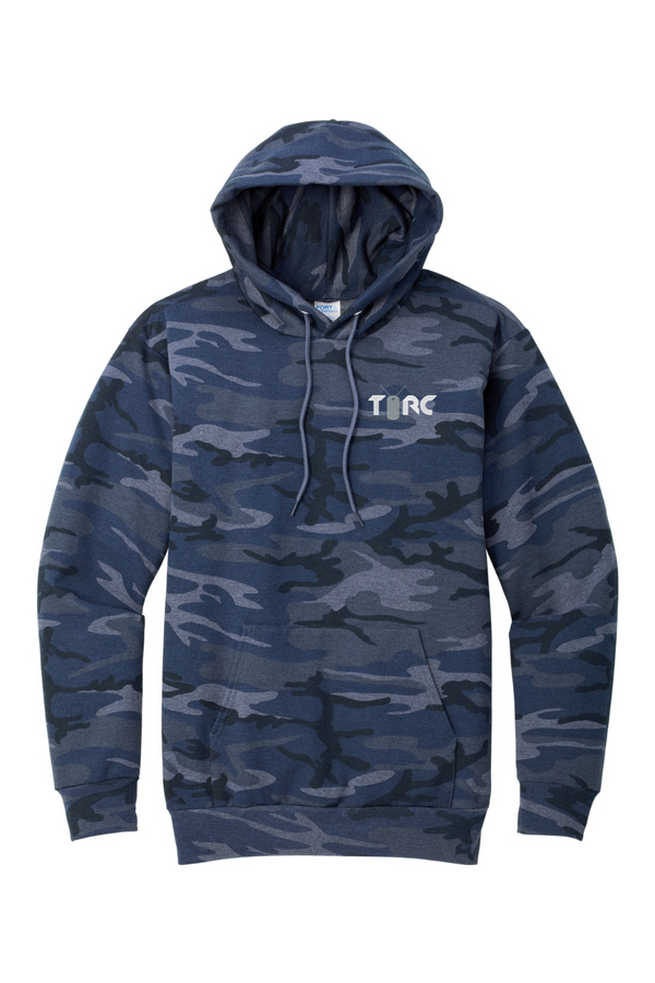 Torc Vet: ADULT Classic Fleece Camo Pullover Hooded Sweatshirt (USA FLAG on Right Sleeve)