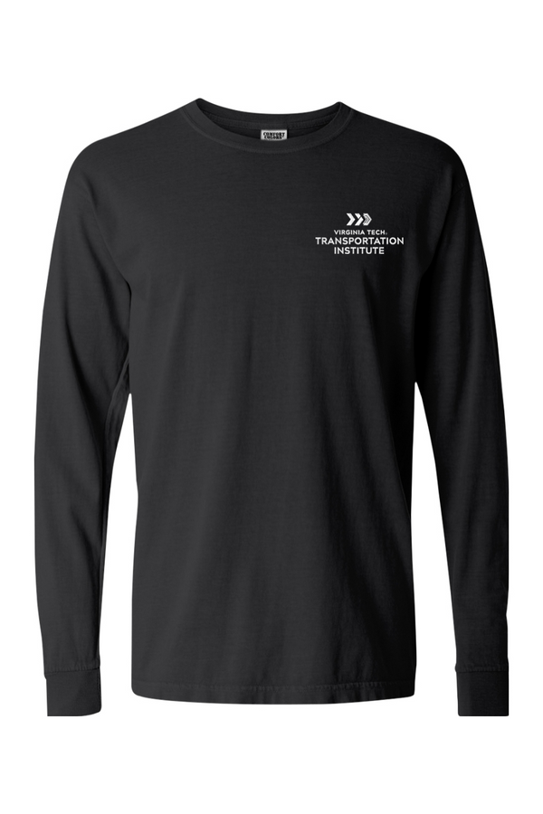 VTTI Chevron with VT Sleeve Logo: ADULT Comfort Colors Ringspun Long Sleeve Tee (Embroidered)