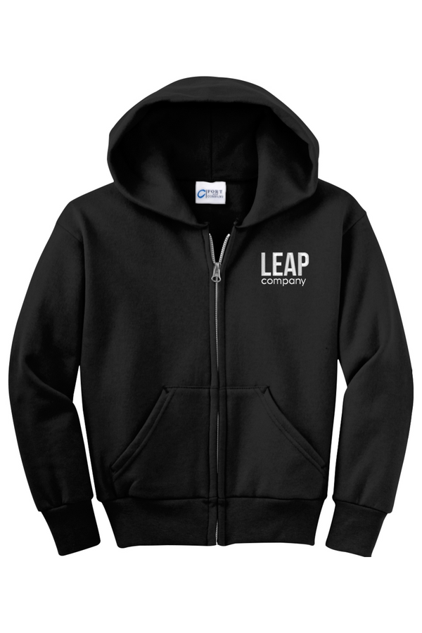 Leap: YOUTH Classic Fleece Full-Zip Hooded Sweatshirt (Embroidered)
