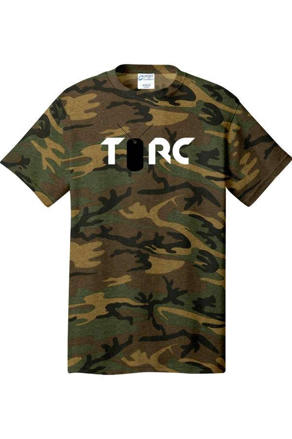 Torc Vet: ADULT Classic Cotton Camo Tee (USA FLAG on right Sleeve)