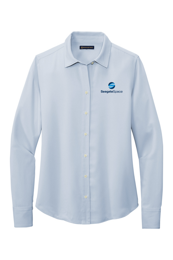 Seagate Space: Brooks Brothers LADIES Full-Button Satin Blouse (Embroidered)