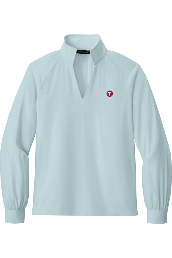 Torc: LADIES Long Sleeve Buttery Soft Popover Blouse (Embroidered)
