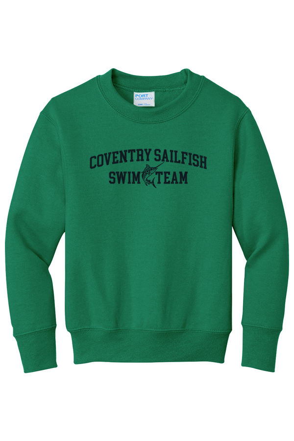 Coventry Sailfish: YOUTH Fleece Crewneck Sweatshirt (FullFront Embroidery)