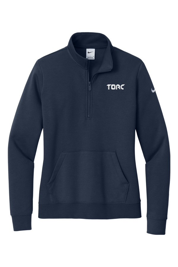 Torc: Nike LADIES Club Fleece Sleeve Swoosh 1/2-Zip (Embroidered)