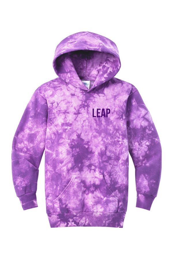 Leap: YOUTH Crystal Tie-Dye Pullover Hoodie (Embroidered)