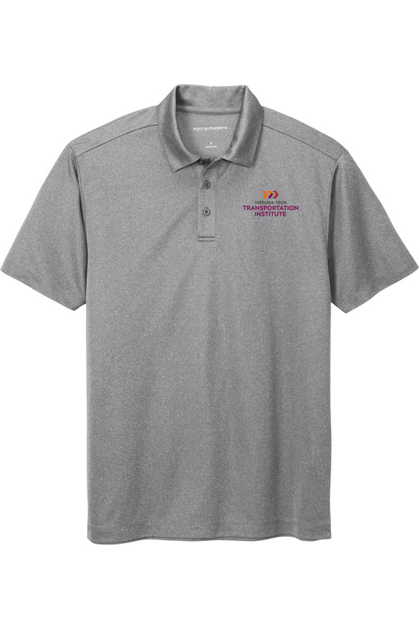 VTTI Chevron with VT Sleeve Logo: ADULT Heathered Performance Polo (Embroidered)