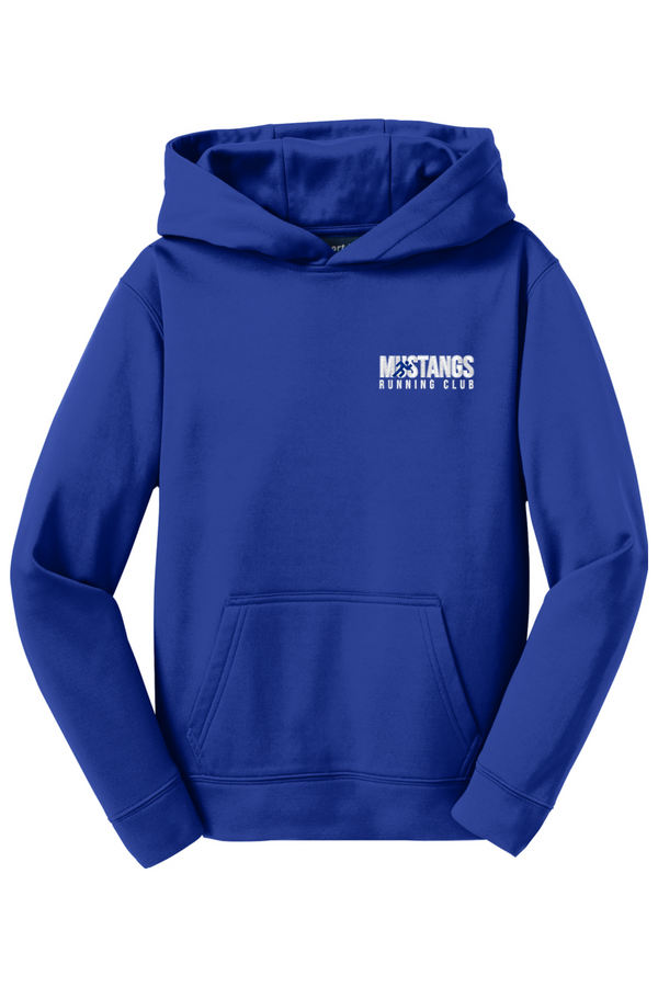 Mustangs Running Club: YOUTH Sport-Wick Fleece Hooded Pullover (Embroidered)