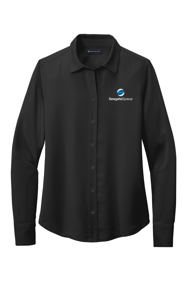 Seagate Space: Brooks Brothers LADIES Full-Button Satin Blouse (Embroidered)