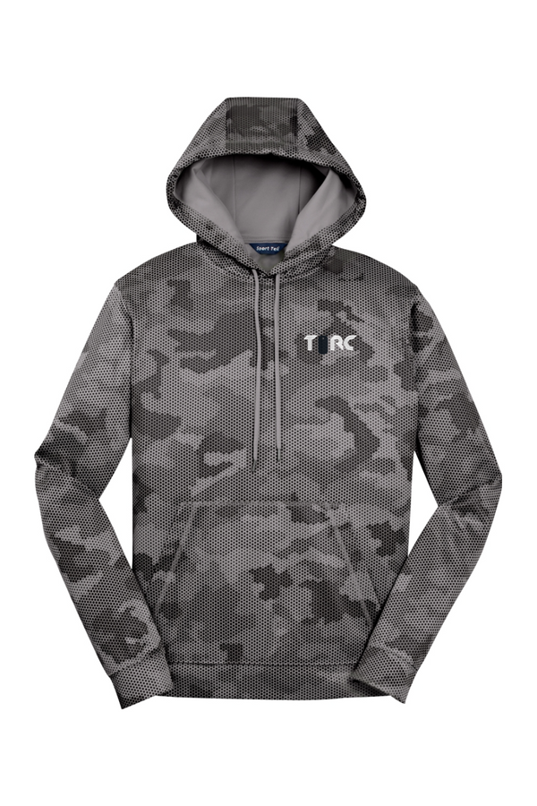 Torc Vet: ADULT Sport-Wick CamoHex Fleece Hooded Pullover (USA FLAG on Right Sleeve)