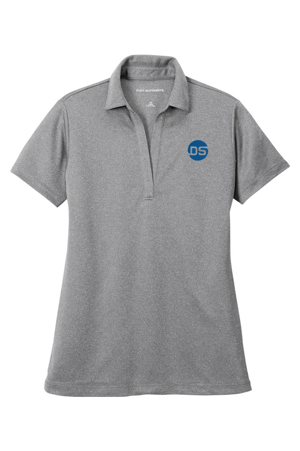 DS: LADIES Heathered Performance Polo (Embroidered)
