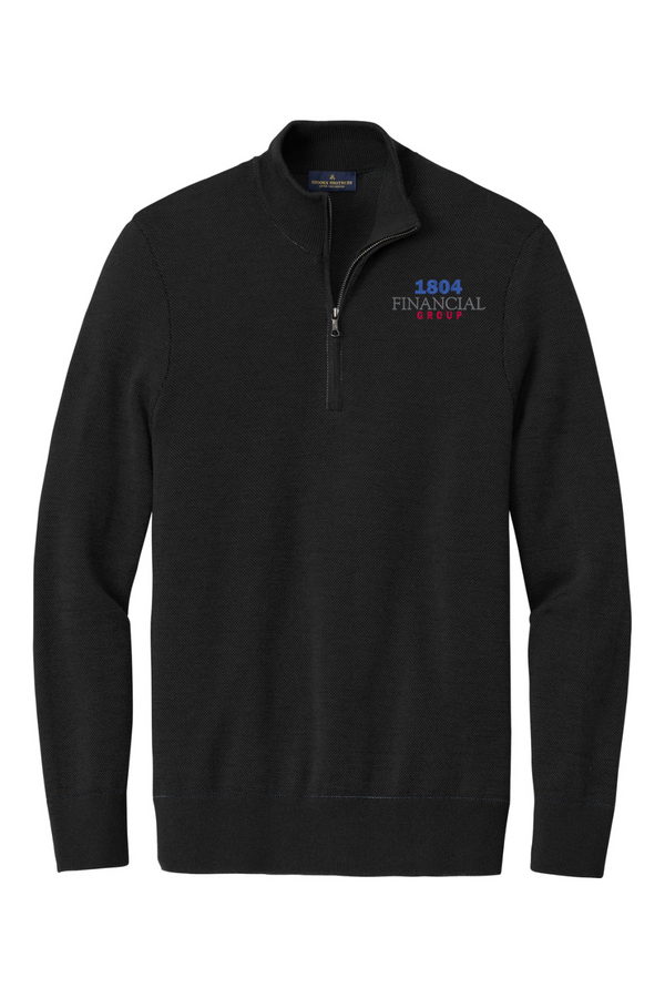1804: Brooks Brothers Washable Merino Birdseye 1/4-Zip Sweater