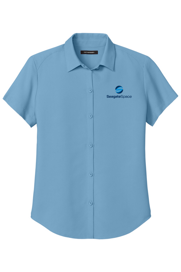 Seagate Space: LADIES Short Sleeve UV Dockside Shirt (Embroidered)