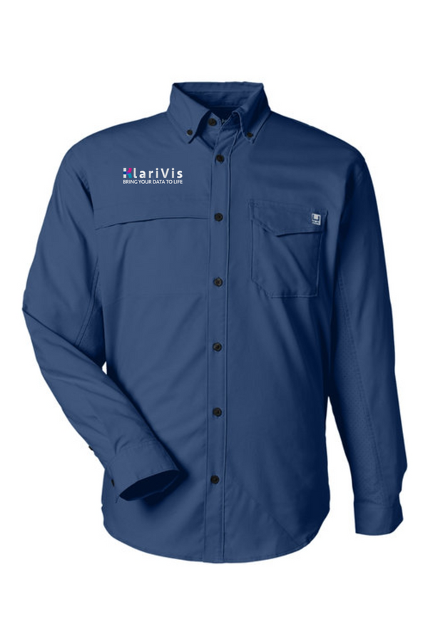 KlariVis: ADULT HUK UPF 30 Long Sleeve Dress Shirt