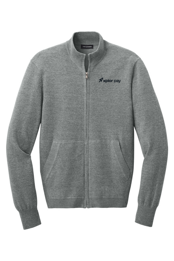 Xplor Pay: ADULT Easy Care Full-Zip Sweater (Embroidered)