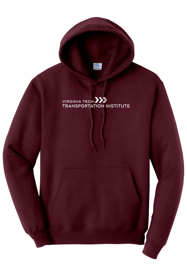 VTTI Chevron with VT Sleeve Logo: ADULT Heavy Hooded Sweatshirt (FullFront Embroidery)