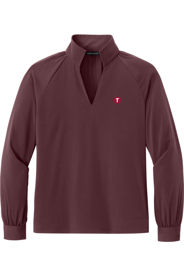 Torc: LADIES Long Sleeve Buttery Soft Popover Blouse (Embroidered)