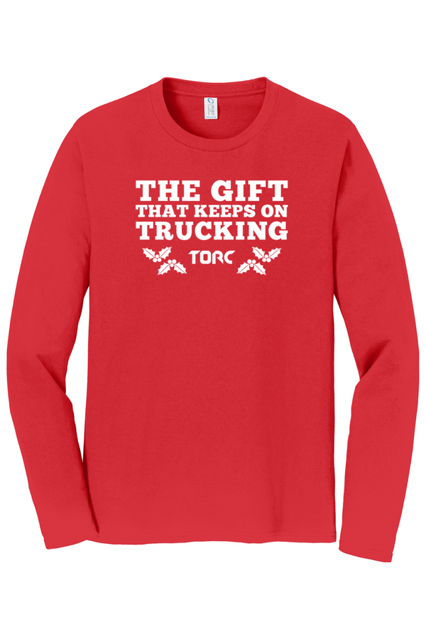 Torc "The Gift That Keeps On Trucking": ADULT Long Sleeve Ringspun Tee (Printed)