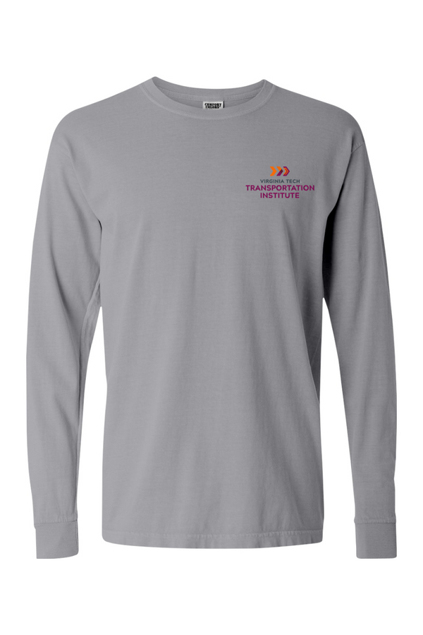 VTTI Chevron with VT Sleeve Logo: ADULT Comfort Colors Ringspun Long Sleeve Tee (Embroidered)