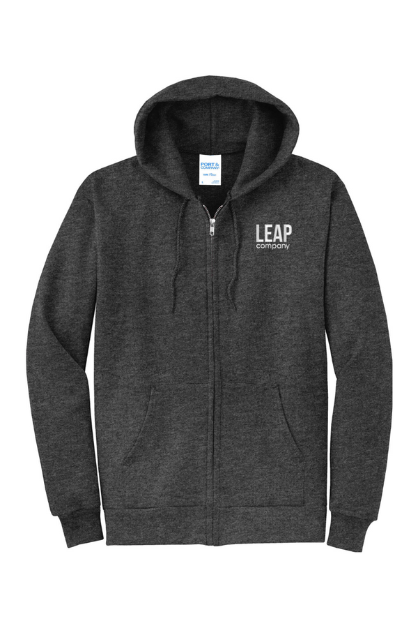 Leap: ADULT Classic Fleece Full-Zip Hooded Sweatshirt (Embroidered)