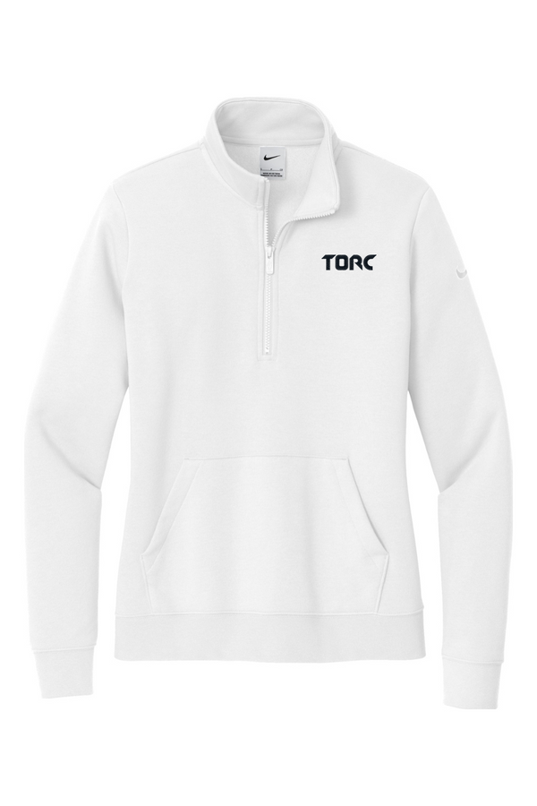 Torc: Nike LADIES Club Fleece Sleeve Swoosh 1/2-Zip (Embroidered)