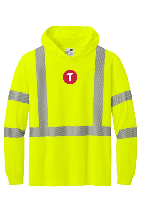 Torc: ADULT ANSI 107 Class 3 Long Sleeve Segmented Tape Hooded Tee (Printed)