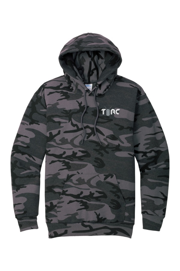 Torc Vet: ADULT Classic Fleece Camo Pullover Hooded Sweatshirt (USA FLAG on Right Sleeve)