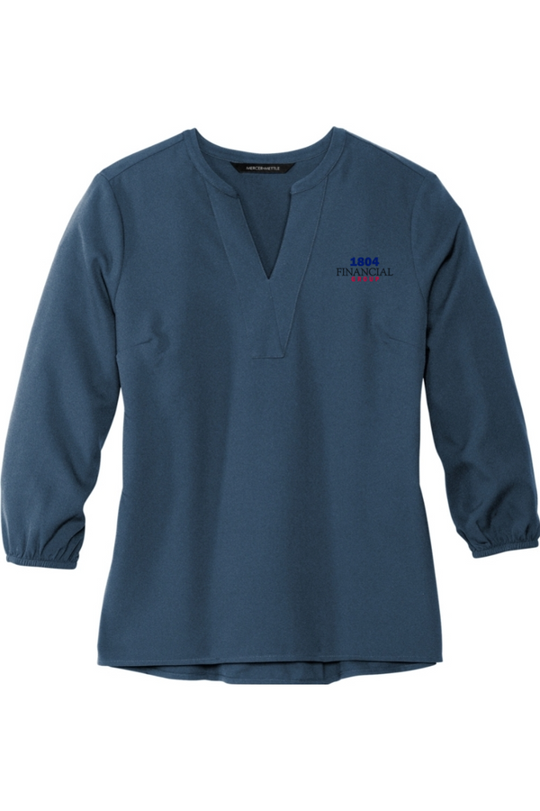 1804: LADIES Stretch Crepe 3/4-Sleeve Blouse