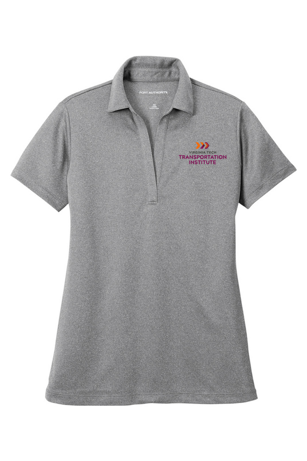 VTTI Chevron with VT Sleeve Logo: LADIES Heathered Performance Polo (Embroidered)