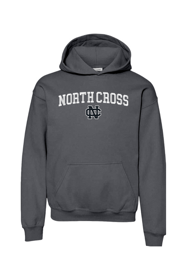 North Cross: YOUTH Heavy Hooded Sweatshirt (FullFront Embroidery)