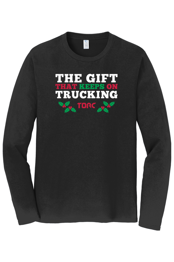 Torc "The Gift That Keeps On Trucking": ADULT Long Sleeve Ringspun Tee (Printed)