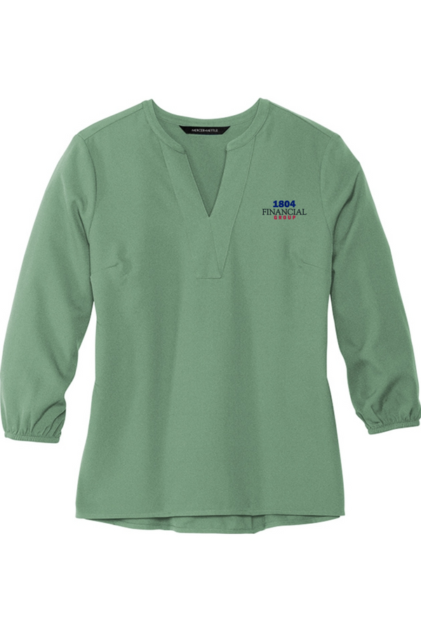 1804: LADIES Stretch Crepe 3/4-Sleeve Blouse
