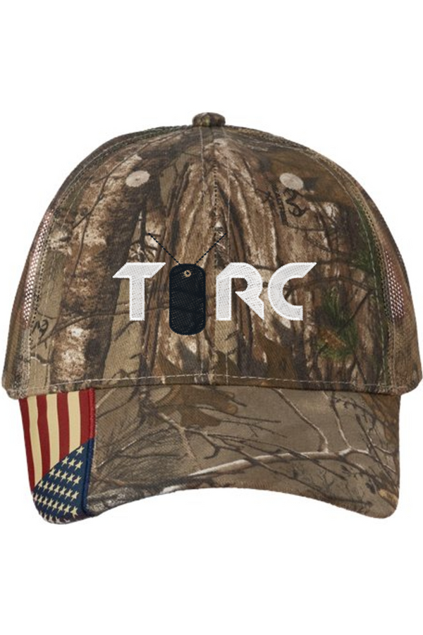 Torc Vet: Camo Woven USA Flag Mesh Cap (Embroidered)