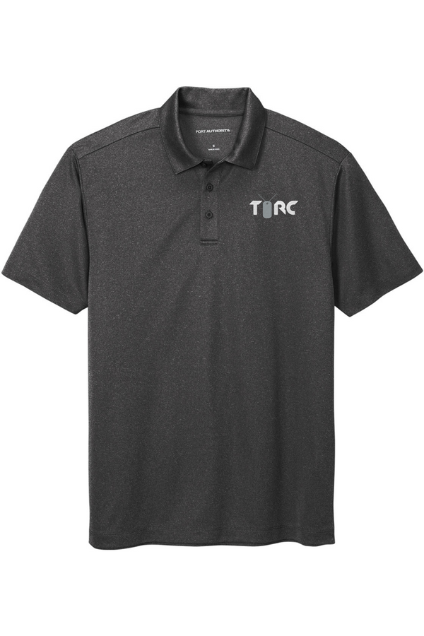 Torc Vet: ADULT Heathered Performance Polo (USA FLAG on Right Sleeve)