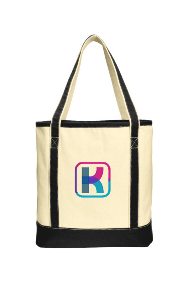 KlariVis: Large Cotton Canvas Boat Tote (Logo Front/Back)