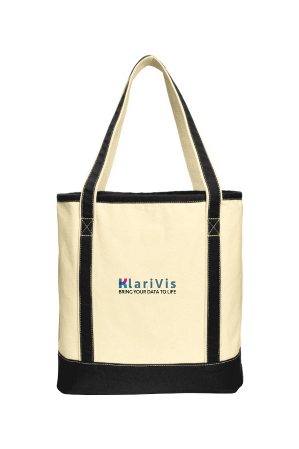 KlariVis: Large Cotton Canvas Boat Tote (Logo Front/Back)