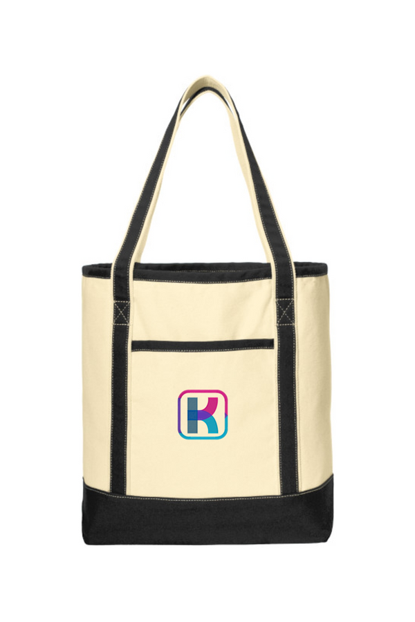 KlariVis: Large Cotton Canvas Boat Tote (Logo Front/Back)