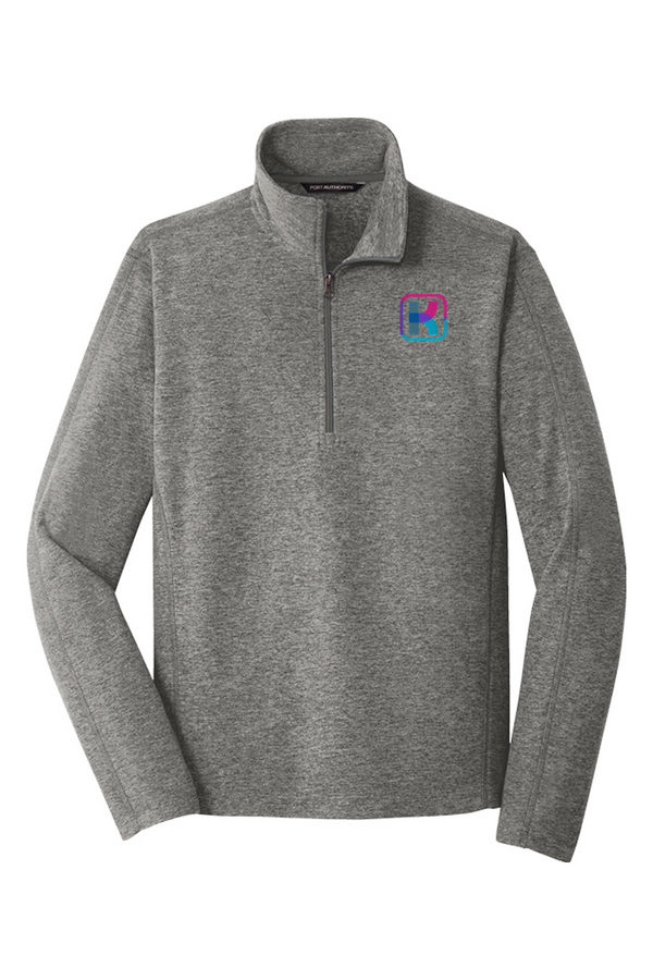 KlariVis: ADULT Heather Microfleece 1/2-Zip Pullover (with Sleeve Logo)