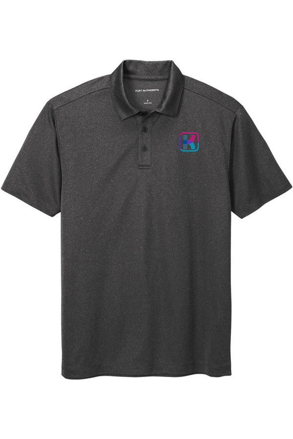 KlariVis: ADULT Heathered Performance Polo (with Sleeve Logo)