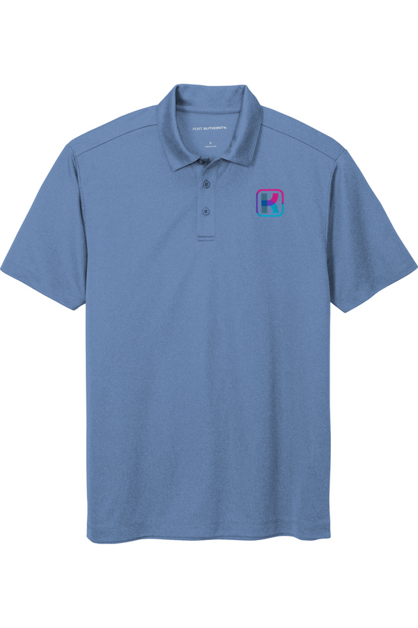 KlariVis: ADULT Heathered Performance Polo (with Sleeve Logo)