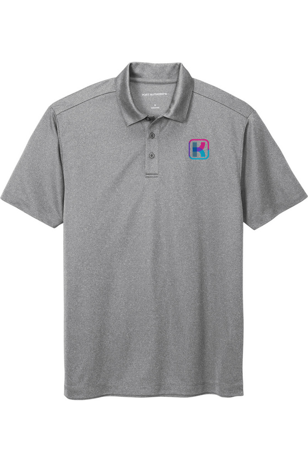 KlariVis: ADULT Heathered Performance Polo (with Sleeve Logo)